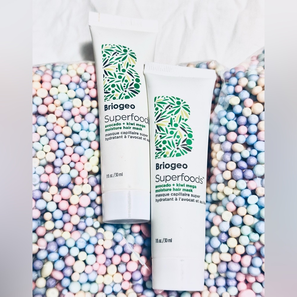 Briogeo Superfoods Hair Mask DUO ✨ Avocado + Kiwi Deluxe Travel Size 30ml x2 NEW